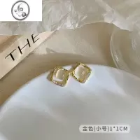 JiMi猫眼石耳钉女银银养耳洞睡觉免摘2023耳环圆脸显瘦小众高级感耳饰