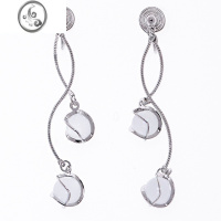 JiMi「银河少女」流苏长款耳环蚊香盘耳夹无耳洞女圆脸耳饰夏季耳钉