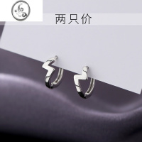 JiMi[]925银银耳圈女夏2022年新款潮z字夏季耳钉冷淡风耳环耳饰