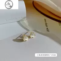 JiMi猫眼石耳钉女2023新款洋气耳饰s925银银防过敏耳环小众设计感高级