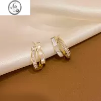 JiMi精致百搭耳钉轻奢小众设计高级感耳环气质名媛简约耳饰银银冷淡风