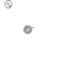 JiMiYiJian 925银银字母耳钉男气质小众设计高级感潮流银耳环月光石