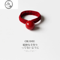 JiMi红色发圈头饰发绳日韩气质橡皮筋高弹力耐用扎头发简约头绳女