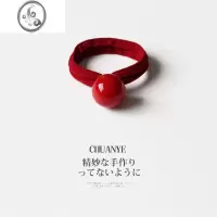 JiMi红色发圈头饰发绳日韩气质橡皮筋高弹力耐用扎头发简约头绳女
