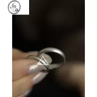 JiMi雾面磨砂素圈可调节s925银银戒指女2023年新款简约小众设计高级感