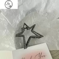 JiMi韩国简约五角星抓夹女夏季辣妹发量少发饰后脑勺半扎发鲨鱼夹发夹