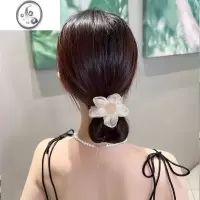 JiMi韩式花朵大肠发圈夏季扎马尾网纱头绳皮套简约百搭盘发橡皮筋头饰