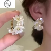 JiMi精致高级感轻奢花朵款耳饰韩国珍珠花瓣耳钉个性时尚气质大气耳环