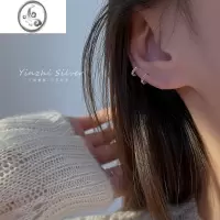 JiMiS925银耳扣女高级感耳骨环耳钉养耳洞小众设计感素圈耳圈耳环耳饰