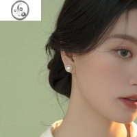 JiMi巴洛克珍珠法式气质手工绕线14K包金鸟巢耳钉蚊香盘耳夹