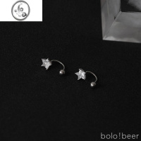 JiMibolo冷淡港风耳钉女星星后挂圆珠五角星小众轻奢简约耳环个性耳饰