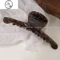 JiMi薄荷深棕弧形盘发抓夹鲨鱼夹 气质优雅高级感简约后脑勺抓夹洋气