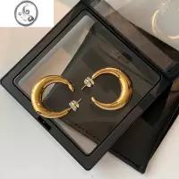 JiMi欧美银色C形大耳钉女小众设计感高级轻奢金属耳圈夸张素圈新耳环