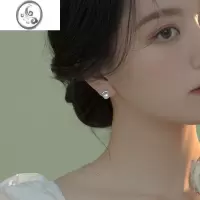 JiMi简约好搭小众甜美优雅气质S925银银淡水珍珠耳钉轻奢耳环耳夹