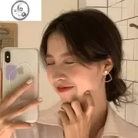 JiMi高级感耳环2023新款韩国气质耳饰女夏季爱心925银银珍珠耳钉
