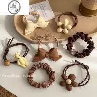 JiMiwx网红韩版简约气质发圈不伤发头绳新款高弹力马尾奶咖发绳轻奢风