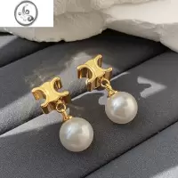 JiMi凯旋门轻奢金色大珍珠耳环女夏小众设计感高级耳钉耳坠气质耳饰