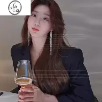 JiMi高级感时尚长款耳环夸张气质流苏晚宴耳钉搭配婚纱礼服演出耳饰