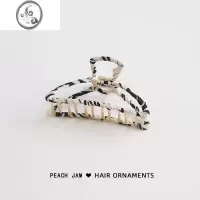 JiMi法式高级感黑白抓夹后脑勺盘发鲨鱼夹发抓秋冬小众简约头饰发夹女