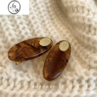 JiMi韩国博主同款琥珀发夹复古简约前额刘海夹高级感侧边夹