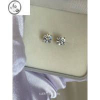 JiMi爆闪高碳钻!通体银银不褪色!轻奢气质单钻锆石养耳耳钉耳骨钉百搭