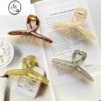 JiMi果冻抓夹女大号后脑勺鲨鱼夹子发抓网红气质发夹简约复古发卡头饰