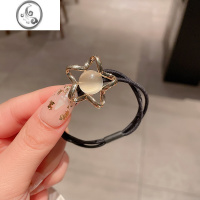 JiMi韩国高级感猫眼石头绳三角水晶发圈简约橡皮筋女扎头复古发绳头饰