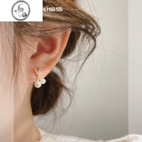 JiMi交叉珍珠耳环2022年新款潮小众设计感高级夏季耳钉银银女轻奢耳饰