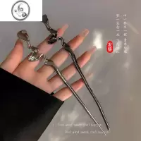 JiMi高级感银色发簪女新中式后脑勺盘发器简约现代发钗古风丸子头簪子