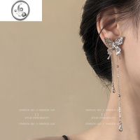 JiMi超仙银色液态蝴蝶耳饰小众轻奢流苏精灵耳钉高级感金属冷淡风耳环