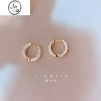 JiMi时尚滴釉耳环女气质耳圈耳扣ins高级感耳钉2023年新款潮轻奢耳饰