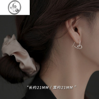 JiMi[]925银银爱心耳环耳钉女轻奢小众设计2023新款夏耳饰