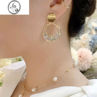 JiMi2022年新款潮高级感银针耳环气质防过敏耳钉简约满钻超闪圆型耳饰