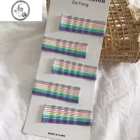 JiMi简约少女彩色一字发夹侧边刘海边夹发卡网红百搭碎发夹子韩国头饰