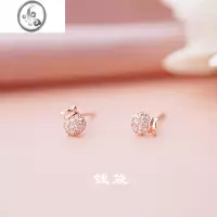 JiMi 925银针满钻微镶中国风迷你小钱袋耳钉过年耳饰纳福