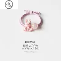 JiMi兔子发圈头绳网红气质马尾头饰发绳日韩简约可爱橡皮筋扎头发