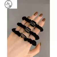 JiMi复古黑色小肠发圈女扎头发橡皮筋网红高级感发绳气质简约头绳头饰