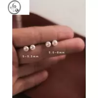 JiMi S925银银原创珍珠馒头耳钉女 睡觉洗澡不用摘