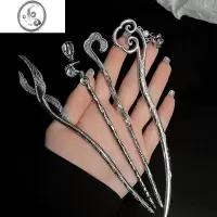 JiMi银色金属发簪新中式高级感女发钗簪子简约现代清冷感盘发钗子头饰