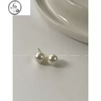 JiMi玻璃珍珠耳钉女2023新款洋气网红耳环轻奢高级感气质百搭简约耳饰
