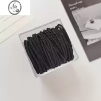 JiMi简约高弹力发绳50只多色款螺纹扎马尾橡皮筋头绳韩式法式时尚发圈