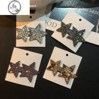 JiMi网红百搭侧边BB夹五角星发卡气质刘海后脑勺碎发夹子简约水钻发夹