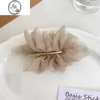 JiMi超仙气质雪纺发夹女夏季后脑勺马尾夹子头饰高级感简约弹簧夹发卡