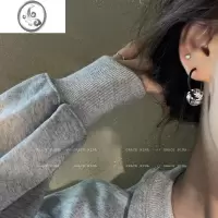 JiMi港风女孩~设计感打结耳环2023年新款潮两戴式耳钉网红气质耳饰女