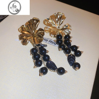 JiMi夸张花朵流苏耳钉女轻奢小众设计感长款耳环2023新款高级耳饰