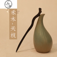 JiMi檀木发簪古风发饰古装简约现代盘发高级感发簪子女新中式木簪