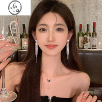 JiMi融化的心~爱心长款流苏耳环2023新款小众设计感高级感耳钉女耳饰
