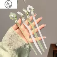 JiMi超仙铃兰花发簪女夏后脑勺盘发簪子古风配旗袍汉服发钗子头饰简约