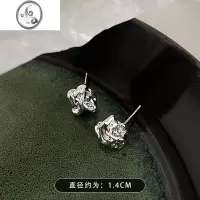 JiMi85度灰不规则熔岩耳钉女2023年新款冷淡风气质耳环小众设计感耳饰
