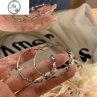 JiMi店主超推荐~显脸小耳圈女2022年新款潮夸张素圈圈耳环高级感耳钉